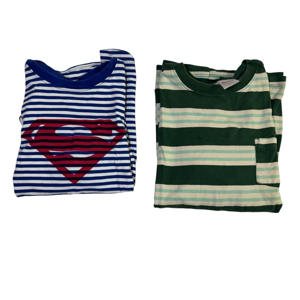 Bundle of‎ 2 Hanna Andersson Boys Long Sleeve & Short Sleeve Tees Size 12